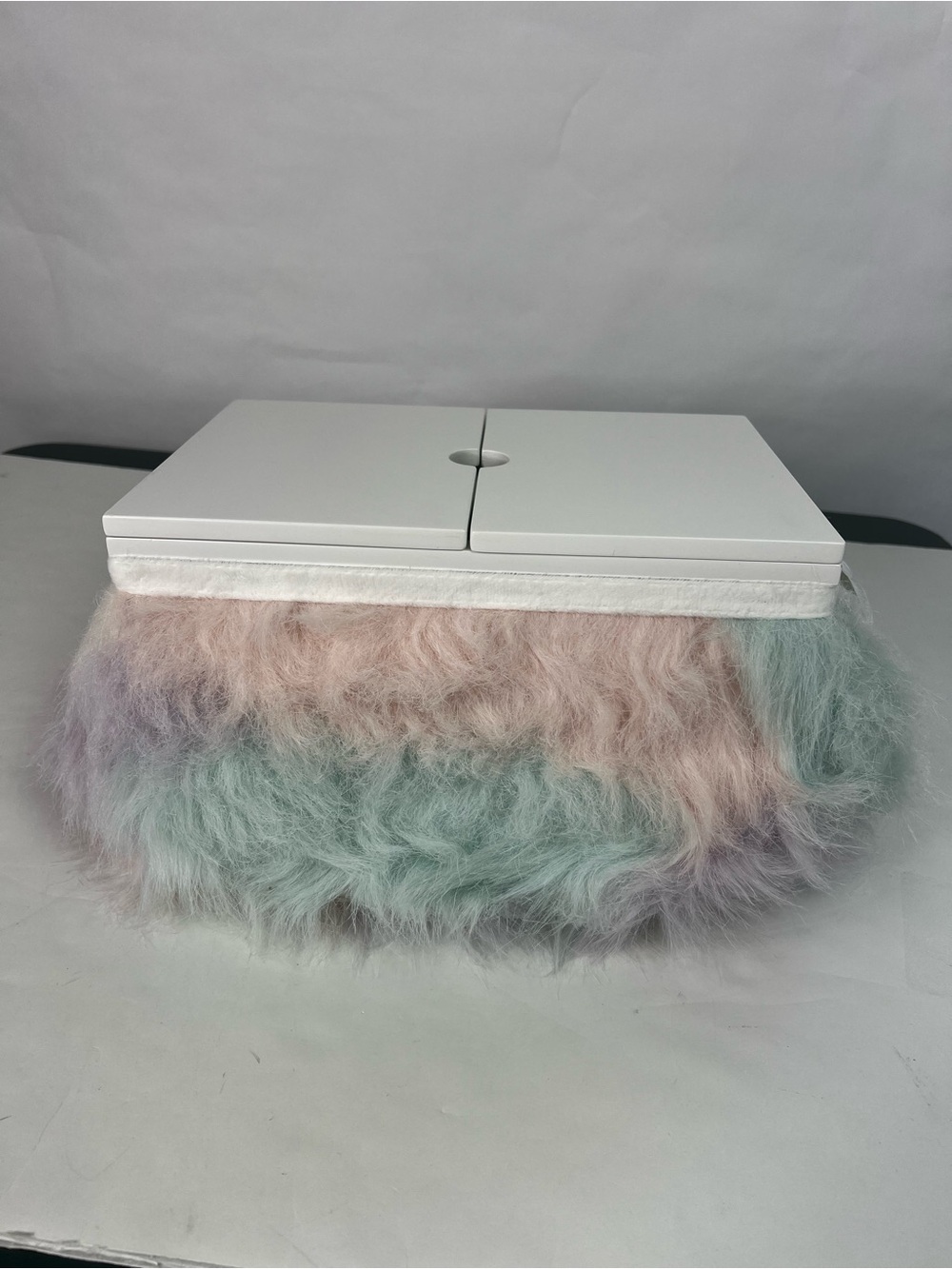 Pottery Barn Teen-Faux Fur Mani Pedi Lap desk Unicorn Multi Color Storage/Mirror - Picture 14 of 16